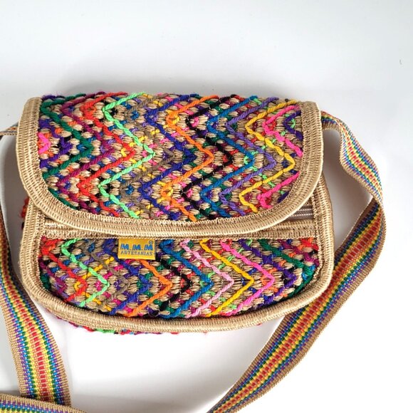 M.M.M Artesanías Multicolor Woven Crossbody Bag I Boho Festival Hippie Style - Picture 2 of 6